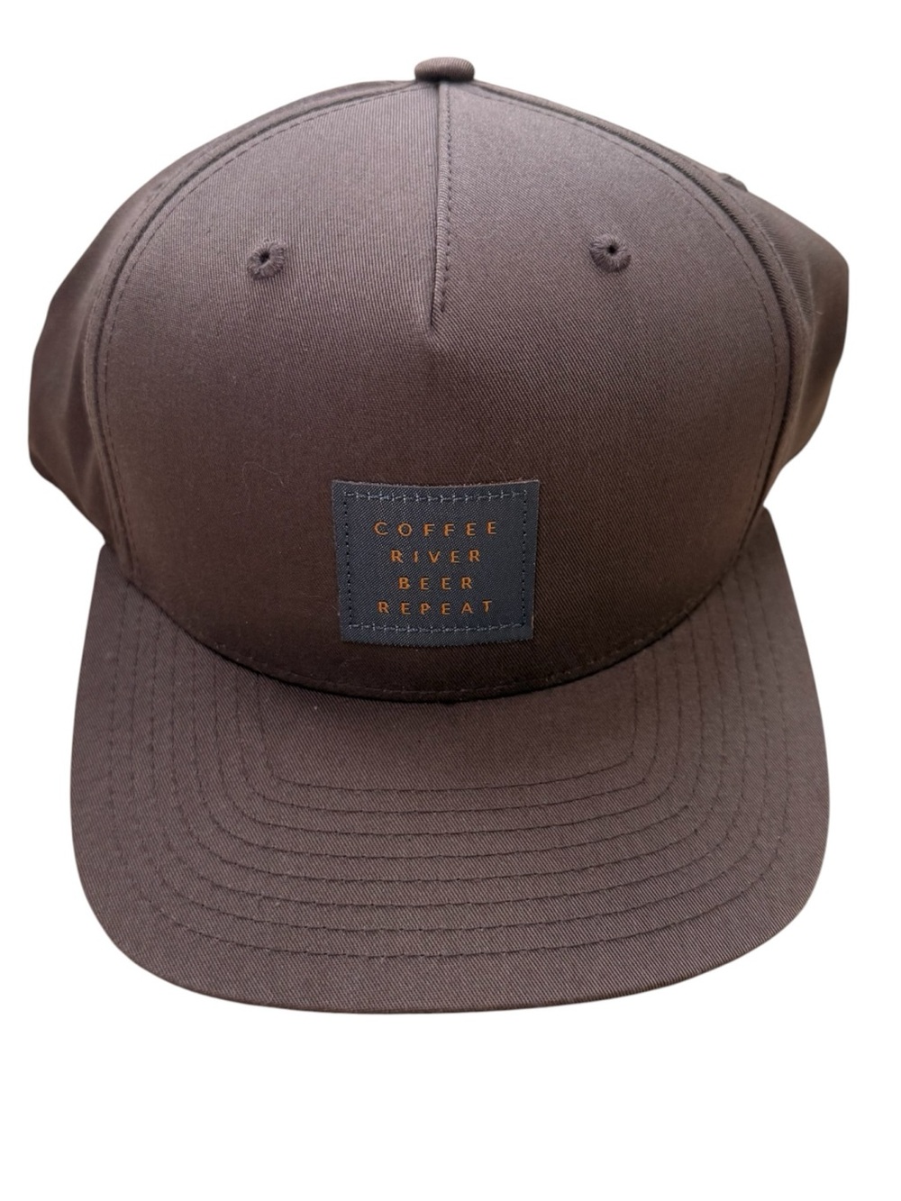 Coffee River Beer Repeat Brown Snapback Cap